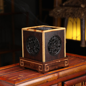 Bamboo Incense Burner Hand Made Square Hollowed Out Aromatherapy <b>Diffuser</b> Decorative Ornament For <b>Tea</b> Ceremony - Product Image 2