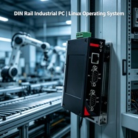 PC Industrial sin Ventilador para Riel DIN, Grado Industrial, ARM RK3588, 2 Gigabit, RS485, CAN, GPIO, 40 75C para Inferencia de IA y Control de Iluminación