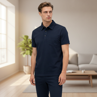 Chemise de golf pour homme à manches courtes, respirante, anti-transpiration, séchage rapide, tissu polyester tricoté anti-rides, fermeture boutonnée