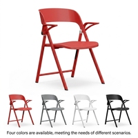 Chaise de conférence pliante moderne avec structure en fer, roulettes mobiles et base en plastique, assise en mousse haute densité, chaise pliante mobile