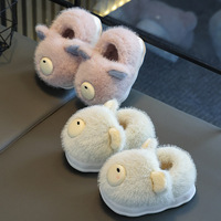 Hiver mignon garçons et filles maison antidérapant chaud épais moelleux pantoufles enfants chaud intérieur doux semelles coton enfants pantoufle