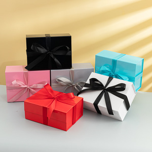 Wholesale Multi-color <b>Book</b> Shaped Cardboard Rigid Lid Foldable Paper Magnetic Folding Paper Gift Packaging <b>Box</b> with Bow Ribbon - Product Image 1