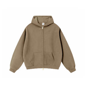 Chaqueta Bomber Unisex de Lana para Invierno, con Forro de Lana, Cierre de Doble Vía, Color Liso, Ecológica, con Capucha Tejida - Product Image 4