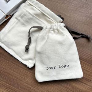 Sac à cordon en coton personnalisé écologique, pochette anti-poussière recyclable avec impression de logo - Product Image 4