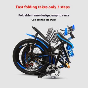 Vélo <span class=keywords><strong>de</strong></span> montagne pliable pour enfants 18/20/22/24 pouces Double <span class=keywords><strong>frein</strong></span> à <span class=keywords><strong>disque</strong></span> vélo tout-terrain à vitesse variable pour vélo d'étudiant - Product Image 4