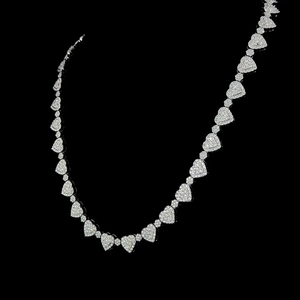 Collier tennis cœur en or blanc 18 carats massif personnalisé avec diamants naturels, bijoux fins en diamants précieux, approvisionnement en gros direct usine - Product Image 3