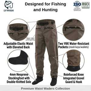 Pantalon de pêche et de randonnée en nylon unisexe léger, respirant, imperméable avec coutures thermosoudées pour activités aquatiques en extérieur - Product Image 3