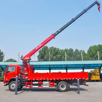 Grue hydraulique à bras droit montée sur camion de 8, 12 et 14 tonnes, DFAC 10 roues, moteur et boîte de vitesses montés en hauteur, à vendre
