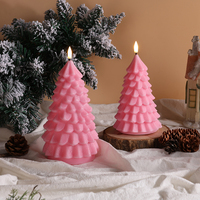 Matti's Batteriebetriebener Säulen-Rosa-Baum mit Fernbedienung und Timer, Heimdekoration, Batteriebetriebener Weihnachtsbaum, LED-Kerze, Flammenlos
