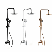 Ensemble de douche mural personnalisable avec mitigeur monocommande et fonction pluie pour salle de bain
