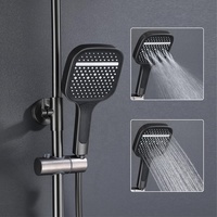Ensemble de douche mural Azeta en métal avec mitigeur, système de douche pluie et cascade, ensemble complet pour salle de bain