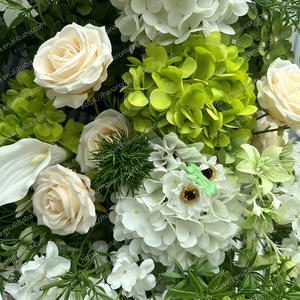 Ensemble de fleurs pour arche de mariage bohème sur mesure, blanc, avec verdure suspendue, ensemble floral en soie vert et blanc personnalisé pour toile de fond de scène - Product Image 4