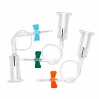 Aiguille papillon rétractable médicale Sol-KL 23G, aiguille de prélèvement sanguin jetable sécurisée avec support pré-attaché