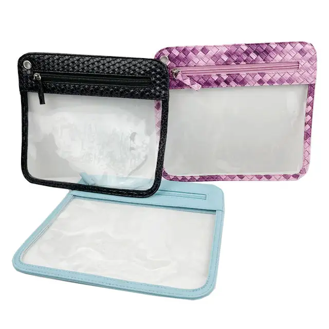 신상품 저렴한 프로모션 간단한 스타일 투명 PVC 여행 메이크업 화장품 가방 파우치 주최자 세척 가방
