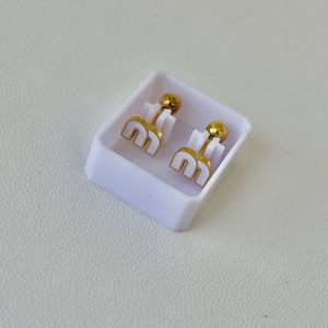 <span class=keywords><strong>Pendientes</strong></span> Pequeños Colgantes de Acero de Titanio Dorado en Caja, <span class=keywords><strong>Pendientes</strong></span> Minimalistas con Tornillo - Product Image 3