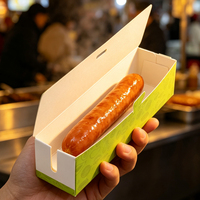 Cajas Plegables para Hot Dogs con Impresión Personalizada, Resistentes, Antigrasa, Desechables, de Grado Alimenticio, Venta al Por Mayor