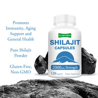 Precio al por mayor Shilajit cápsulas 2000mg fuerza Shilajit extracto suplemento promueve la inmunidad envejecimiento 120 tapas