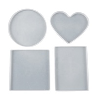 Moule en silicone DM486 pour dessous de verre (rond, carré, rectangulaire, ovale) et sous-tasses à thé, pour résine époxy et artisanat DIY