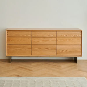 Credenza Moderna a Nove Cassetti Fatta a Mano, Ecologica, in Legno Massello, Stile Nordico, Salvaspazio per Camera da Letto e Soggiorno - Product Image 3