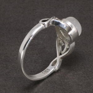 Nuovo arrivo 8mm Natural Moonstone Women <span class=keywords><strong>Rings</strong></span> anello solitario in vero argento Sterling 925 stile vittoriano - Product Image 5