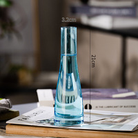 Vases à fleurs en verre nordique moderne, vente directe d'usine, décoration d'intérieur, élégant vase à fleurs à tige unique, transparent, haut et fin