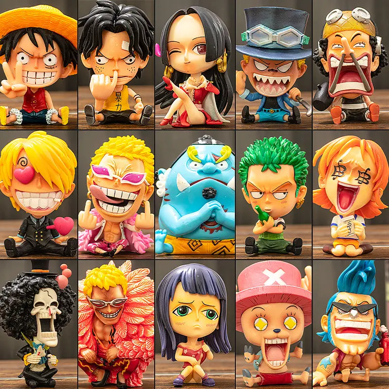 Minrong Japanse Populaire One Pieces Anime Figuur Luffy Zoro Sanji Nami Ribon Aas Schattige Poppenfiguren Actie Voor Kinderen