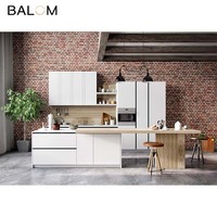 Balancier de cuisine en bois modulaire, meubles de cuisine, blanc, brillant, gros, avec charnière bluetooth, vente en gros
