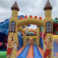 Maison de rebond de cavalier de fête avec toboggan piepusamais parcs château gonflable de l'île du dragon gonflable