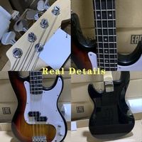 HEBIKUO OEM/ODM KB-01 Gitar Bass Elektrik 4-Senar untuk Tangan Kiri, Body Basswood, Back/Sides Maple, Multi-Warna, Portabel