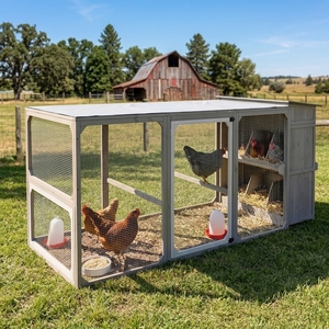 Gallinero Grande de Metal con Cubierta Impermeable para Exteriores, 6 Nidos para 4-6 Gallinas, Uso en Jardín o Granja - Product Image 1