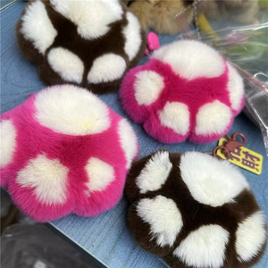 <span class=keywords><strong>Porte</strong></span>-<span class=keywords><strong>clés</strong></span> en <span class=keywords><strong>fourrure</strong></span> pelucheuse avec <span class=keywords><strong>pompon</strong></span> pour fille - Product Image 5