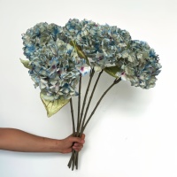 Bunga Hydrangea Buatan Berkualitas Tinggi Warna Musim Gugur Vintage Bahan Kain Sutra Bunga Buatan untuk Dekorasi Rumah dan Pernikahan