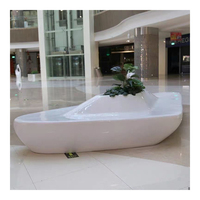 Banc de rue personnalisé avec jardinière Banc de rue moderne en fibre de verre Mobilier de rue d'extérieur en fibre de verre Mobilier de chaises longues