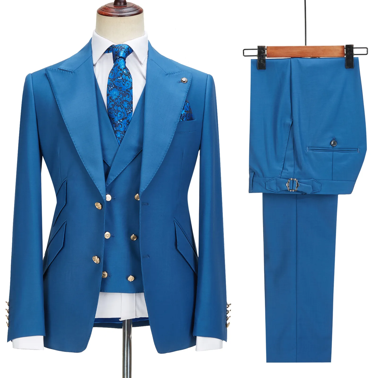 पुरुषों के सूट व्यापार पार्टी पुरूष प्रदर्शन प्रोम आकस्मिक अनुरूप 3 pcs सूट