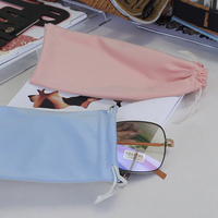 Pochette à lunettes personnalisable, tendance, rectangulaire, en microfibre douce, avec cordon de serrage, colorée