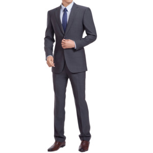 ファッショナブルなメンズビジネススーツ ダークグレー 無地 ノッチドラペル 通気性 プラスサイズ 純毛 エレガント - Product Image 4
