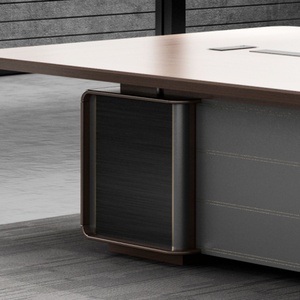 Mesa de Conferencia Moderna de Madera de Alta Gama para 12 Personas, Altura Estándar, para Oficina en Casa o Escuela, Estilo Panel de Madera - Product Image 4