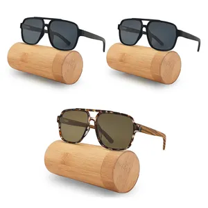 แว่นกันแดดโพลาไรซ์สำหรับผู้ชายและผู้หญิงทำจากไม้วัดทำจากไม้ทรงสี่เหลี่ยมทำจากไม้2023กำหนดโลโก้ได้เอง