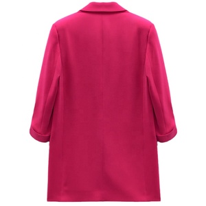 2021 OEM personnalisé surdimensionné mode rouge formelle dame à manches longues en gros décontracté grande taille <span class=keywords><strong>Robe</strong></span> Blazers Femme et manteau pour les femmes - Product Image 6