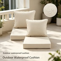Coussin de chaise de salon d'extérieur tissé transfrontalier, imperméable, garnissage en éponge haute densité, matériau en fibre de polypropylène, couleur unie