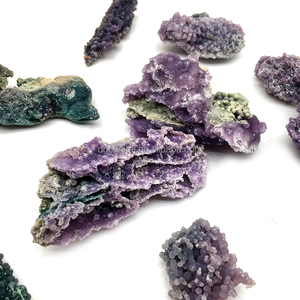 Vendita all'Ingrosso di Cluster di Cristalli Naturali di <span class=keywords><strong>Agata</strong></span> d'Uva, Piccoli Esemplari Minerali di <span class=keywords><strong>Agata</strong></span> d'Uva Viola per Decorazione d'Interni - Product Image 1