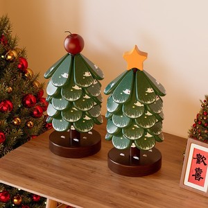 Alfombrilla aislante térmica para árbol de Navidad, un adorno creativo de madera para mesa, una alfombrilla antideslizante de madera maciza con forma de árbol. - Product Image 1
