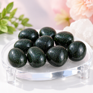 Pierres de guérison spirituelles 20-30 mm, pierres de cristal vert-or roulées pour la décoration – Vente chaude - Product Image 1