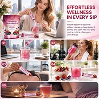 OEM AegleWell 5000mg Peptides de Collagène Hydrolysé en Poudre avec Ashwagandha, Saveur Thé d'Hibiscus, pour la Peau et le Soutien Anti-Stress, Beauté