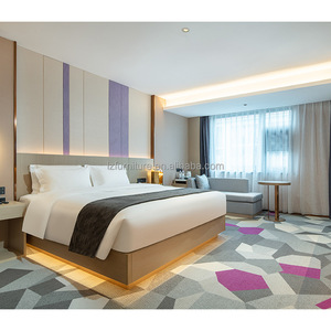 Durable Light Wood Hotel <b>Platform</b> <b>Bed</b> with Wooden <b>Base</b> for Commercial 3 Star Hotel and Apartment Use OEM ODM Factory Bulk Orders - Product Image 6