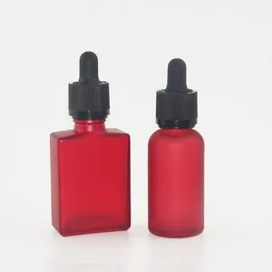 In Stock 15ml 30ml 50ml 100ml clear paint frosted black square rectangle essential oil glass dropper bottle
