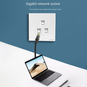 Plaque <span class=keywords><strong>murale</strong></span> réseau LAN de haute qualité, type 86, universelle, 1/2/3/4 ports, panneau <span class=keywords><strong>RJ45</strong></span>, <span class=keywords><strong>prise</strong></span> <span class=keywords><strong>murale</strong></span> pour ordinateur, fabricant, Cat5e/6 - Product Image 3