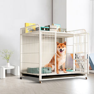 Nuovo Design solido cassa per cani morbida porta scorrevole in ferro per animali domestici cuccia impilabile gabbie per cani mobili per cani elegante custodia per animali domestici - Product Image 1
