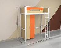 Mobilier pour dortoir d'école universitaire Lit superposé pour étudiant avec bureau Lit en bois métallique à deux étages pour chambre à coucher