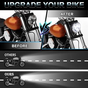 OVOVS 5,75 pulgadas LED blanco Halo DRL faro 5-3/4 pulgadas motocicleta faro para Harley Sportster Iron 883 Dyna Street - Product Image 4